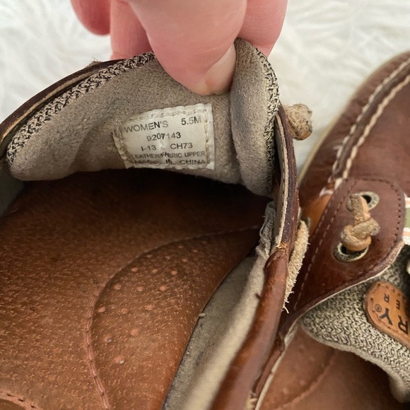 🔥30%OFF🔥SPERRY BROWN GREEN/PINK STRIPE SHOE 5.5 - Picture 9 of 9